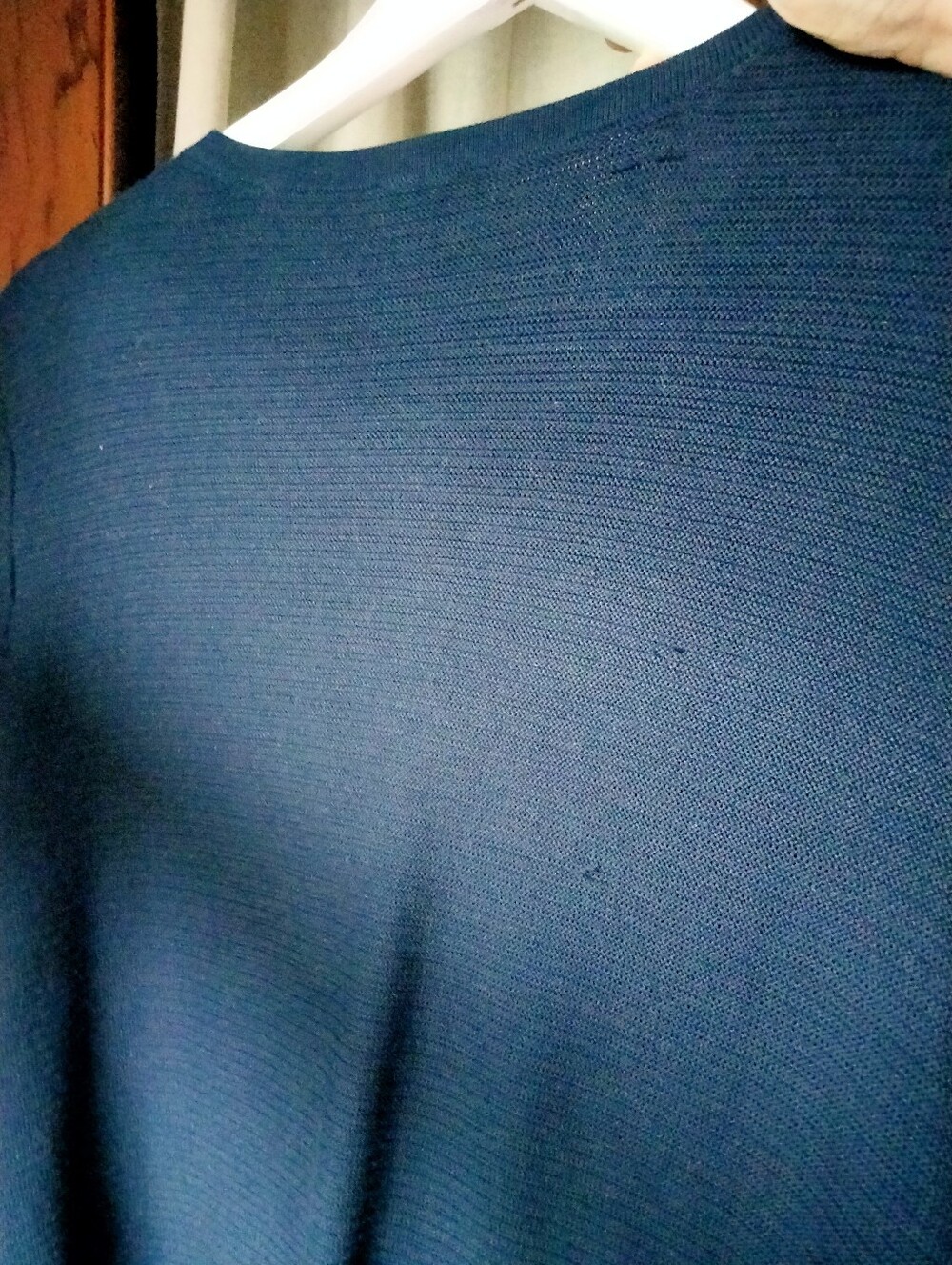 Talbots Dark Navy Ribbed Knit Open-Front Cardigan - Picture 7 of 8